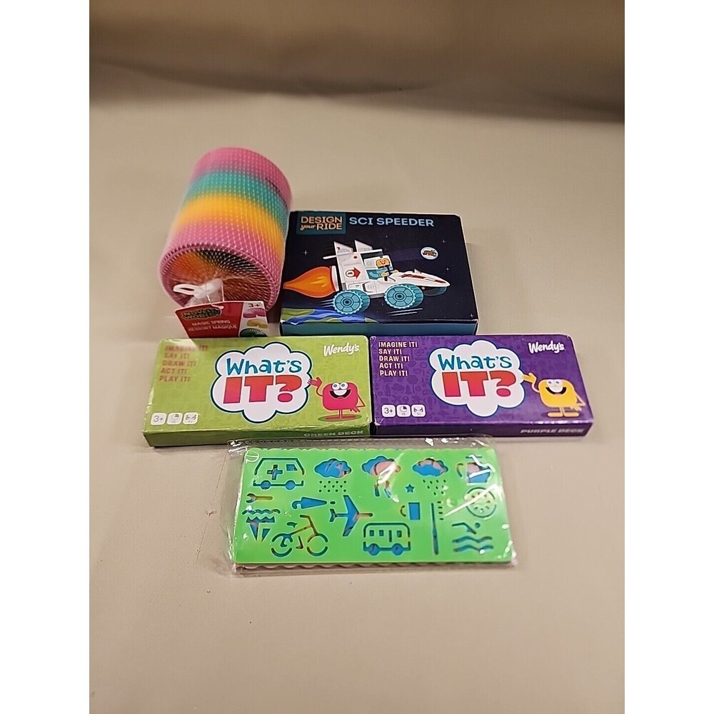 New Wendy's Happy Meal Toys Lot Of 3, Stencil And Magic Spring P